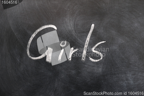 Image of Girls - word written in white chalk