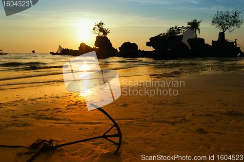 Image of Anchor at Sunset