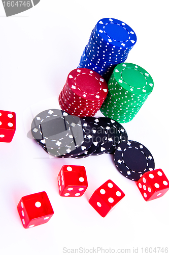 Image of poker chips and dice