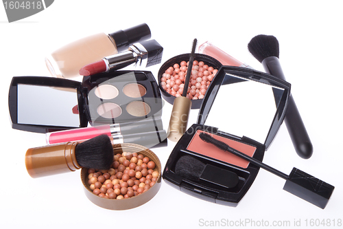 Image of set of cosmetic makeup products