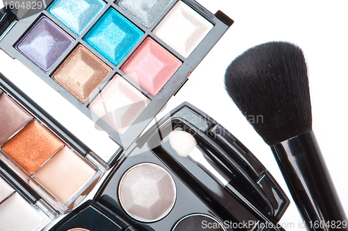 Image of set of cosmetic makeup products