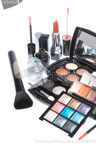 Image of set of cosmetic makeup products