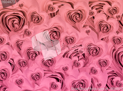 Image of heart shaped rose background