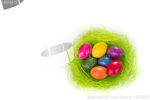 Image of easter eggs in nest