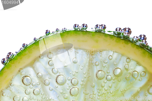 Image of lime with bubbles