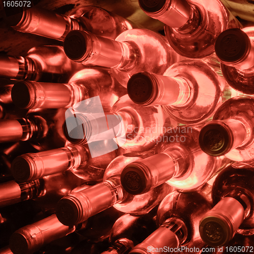 Image of wine bottles stacked up