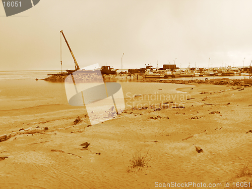 Image of Small port in sepia tone