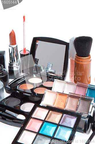 Image of set of cosmetic makeup products