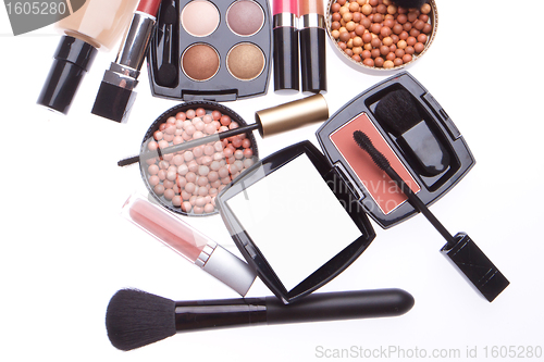 Image of set of cosmetic makeup products