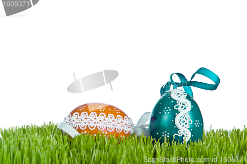 Image of easter eggs in grass