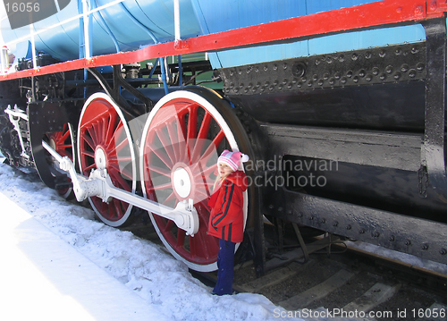 Image of Girl near locomotive