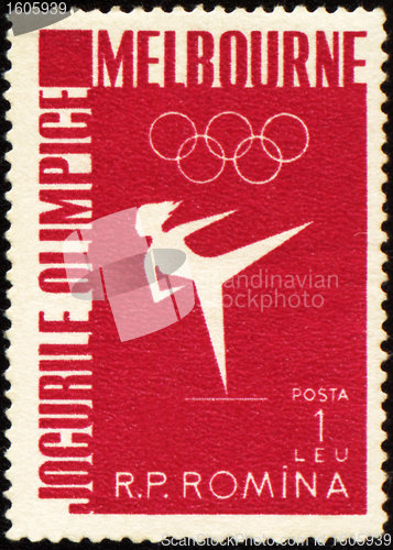 Image of Female gymnast on post stamp