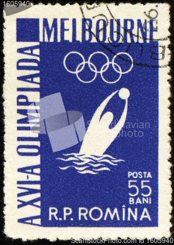 Image of Water polo on post stamp