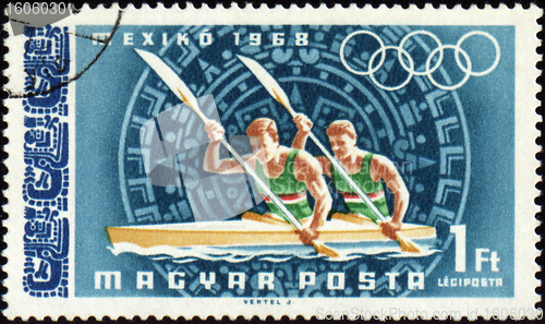 Image of Rowing on post stamp