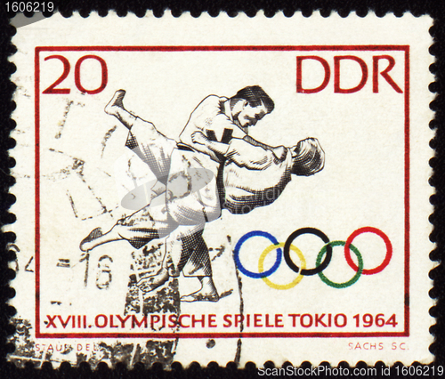 Image of Post stamp shows judo