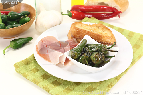 Image of Pimientos de padron with Serrano ham 