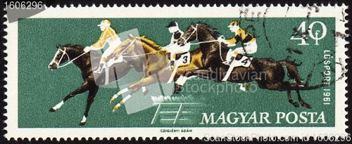 Image of Jumping show on post stamp