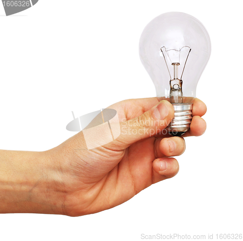 Image of Hand holding a light bulb