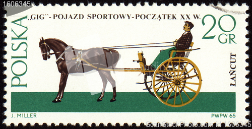 Image of Gig - old carriage on post stamp