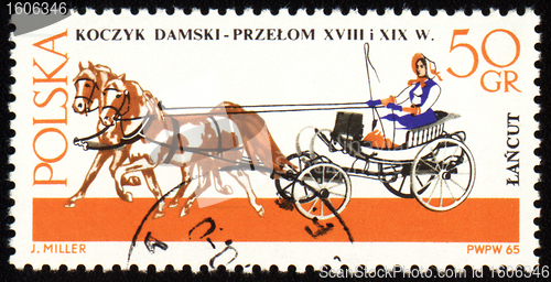 Image of Chaise - old carriage on post stamp