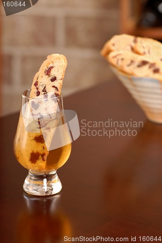 Image of Chocolate and cranberry biscotti in an aperitif