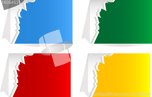 Image of Torn paper banners set