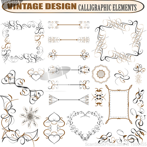 Image of decorative ornate design elements calligraphic page decorations