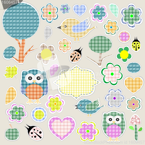 Image of Nature textile stickers set