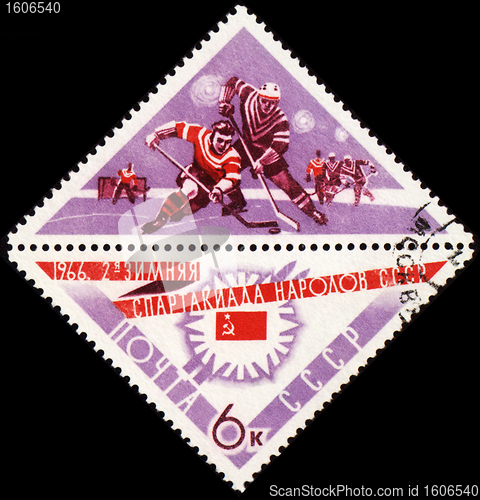 Image of Ice hockey on post stamp