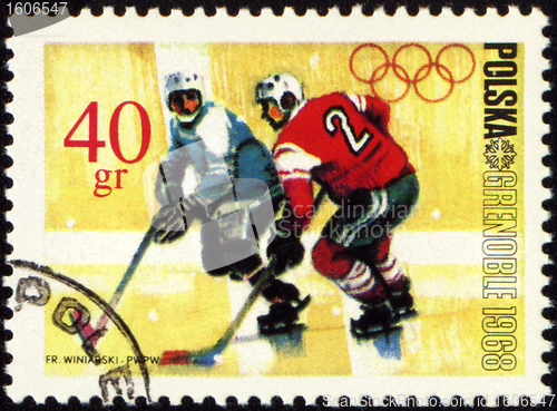 Image of Ice hockey on post stamp