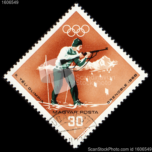 Image of Biathlon on post stamp