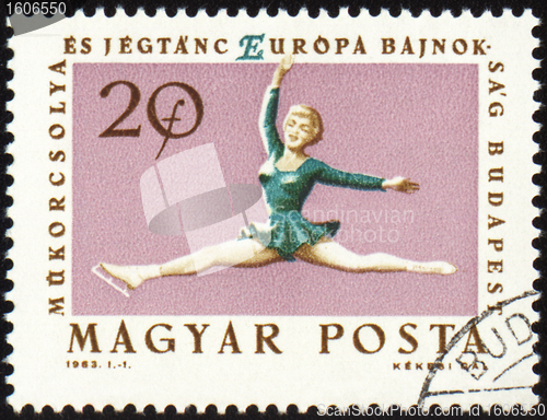 Image of Figure skating on post stamp
