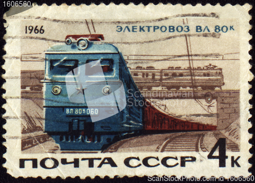 Image of Post stamp with russian electric locomotive VL-60k