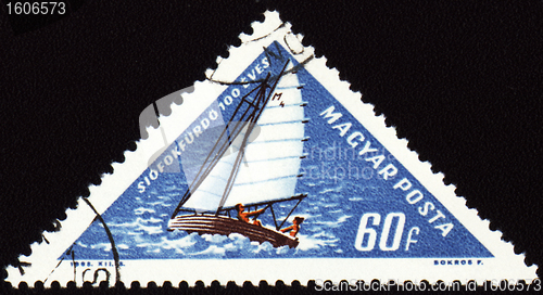 Image of Yacht on post stamp