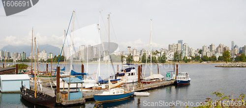 Image of Marina by Vanier park in Vancouver BC Canada