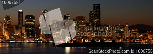 Image of Container Ship on Puget Sound Seattle Washington