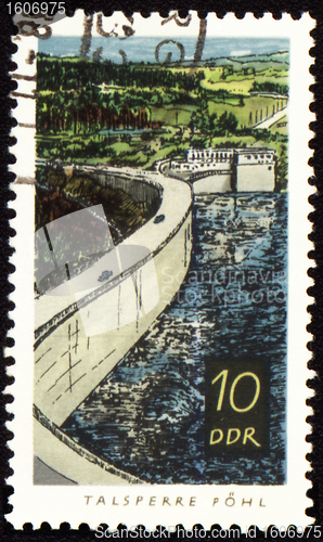 Image of Pohl dam on post stamp