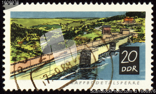 Image of Rappbode dam on post stamp