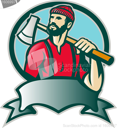 Image of Lumberjack Forester With Axe