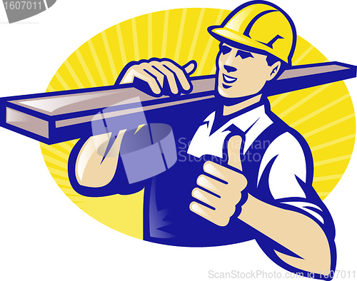 Image of Carpenter Builder Worker Thumbs Up