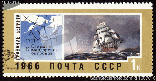 Image of Discovery of Commander Islands on post stamp