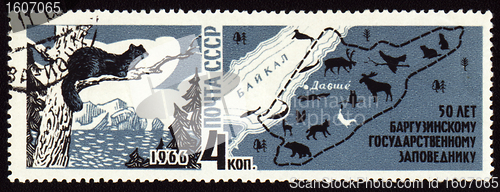 Image of 50-year anniversary of Barguzinsky reserve on post stamp