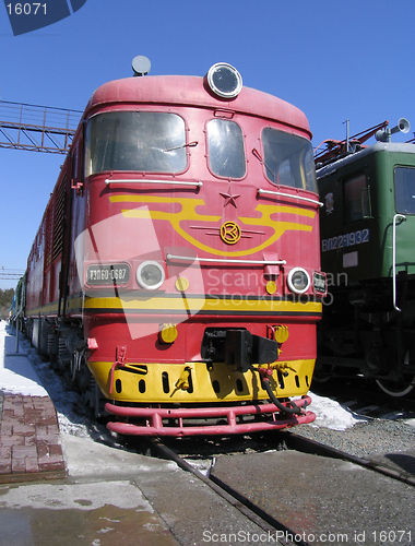 Image of Old russian diesel locomotive