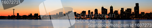 Image of Seattle Skyline and Puget Sound at Sunrise