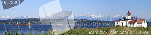 Image of West Point Lighthouse Discovery Park Panorama