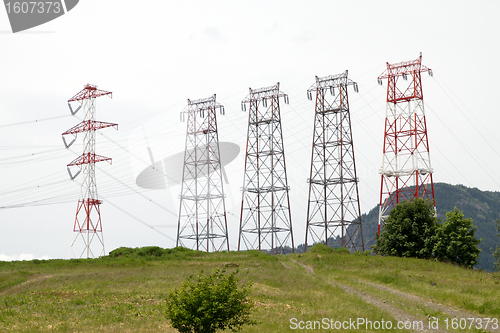 Image of Electricity Power Tranmission Lines Towers