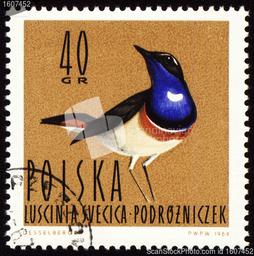 Image of Bluethroat on post stamp