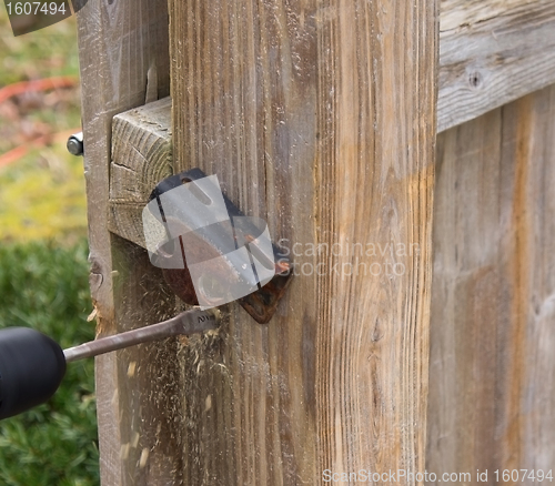 Image of Hand Drill At Work