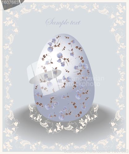 Image of Easter card.  Illustration of Easter eggs. Illustration lace. 