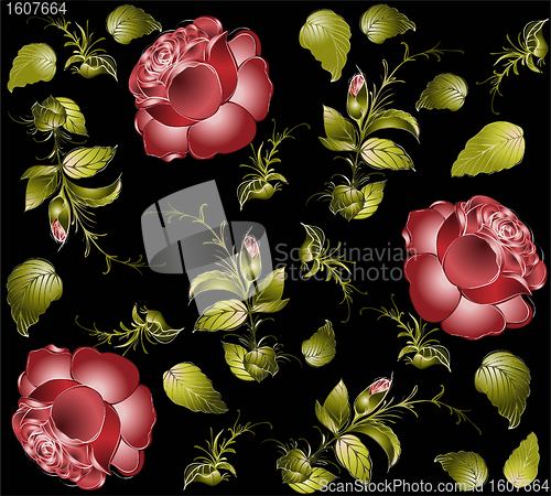 Image of Seamless background.Illustration rose.